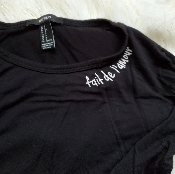 Forever 21 black long-sleeve tunic split t-shirt - Picture 9 of 9